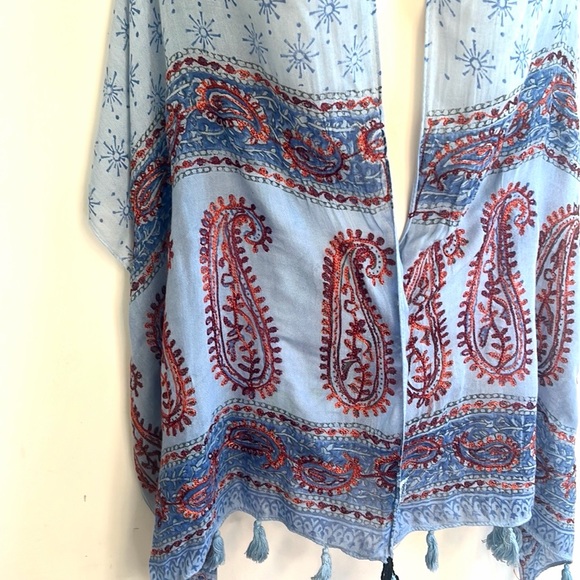 Sundance Blue and Red Paisley Scarf - Picture 3 of 8